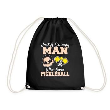 A Grumpy Man Who Loves Pickleball Funny Pickleball - Turnbeutel - Schwarz - Vorne