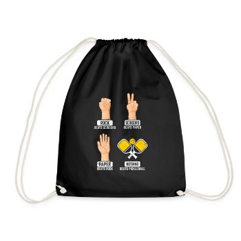 Rock Paper Scissors Nothing Beats Pickleball Playe - Turnbeutel - Schwarz - Vorne