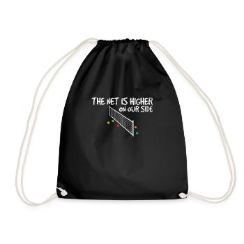 The Net Is Higher On Our Side Funny Pickleball Pla - Drawstring Bag - black - Front