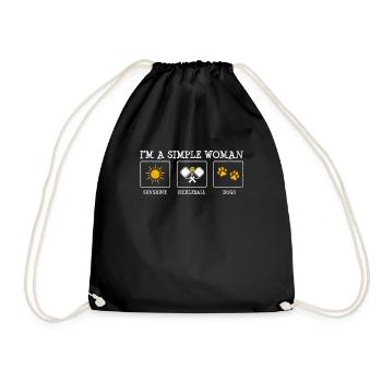 Im A Simple Woman Sunshine Pickleball Dogs Pickleb - Turnbeutel - Schwarz - Vorne