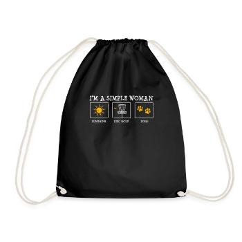 I'm A Simple Woman Sunshine Disc Golf Dogs Disc Go - Drawstring Bag - black - Front
