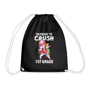 I'm Ready To Crush 1st Grade Unicorn - Drawstring Bag - black - Front