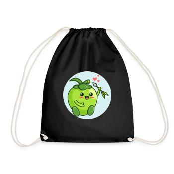 Pomme mignonne bio - Sac de sport léger - noir - Devant