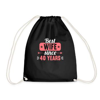 Best Wife Since 40 Years 40th Wedding day - Turnbeutel - Schwarz - Vorne