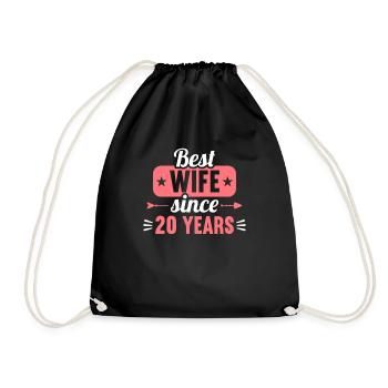 Best Wife Since 20 Years 20th Wedding day - Turnbeutel - Schwarz - Vorne
