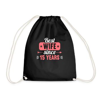 Best Wife Since 15 Years 15th Wedding day - Turnbeutel - Schwarz - Vorne