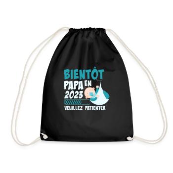 Bientôt Papa En 2023 Cadeau Annonce Grossesse - Sac de sport léger - noir - Devant