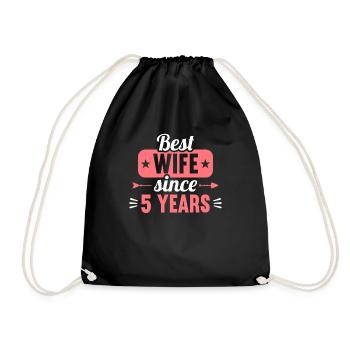 Best Wife Since 5 Years 5th Wedding day - Turnbeutel - Schwarz - Vorne