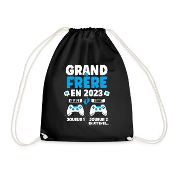 Futur Grand Frère Cadeau Annonce Grossesse 2023 - Sac de sport léger - noir - Devant