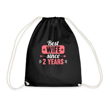 Meilleure épouse depuis 2 ans 2ème jour de mariage - Sac de sport léger - noir - Devant