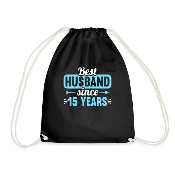 Best Husband Since 15 Years 15th Wedding Day - Turnbeutel - Schwarz - Vorne