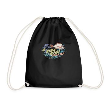 Balkan Jugo - Yugoslavia Saying riba ribi grize - Drawstring Bag - black - Front