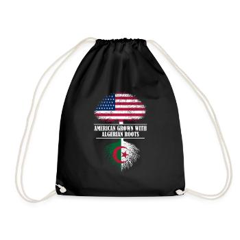 American Grown with algerian Roots flag - Turnbeutel - Schwarz - Vorne