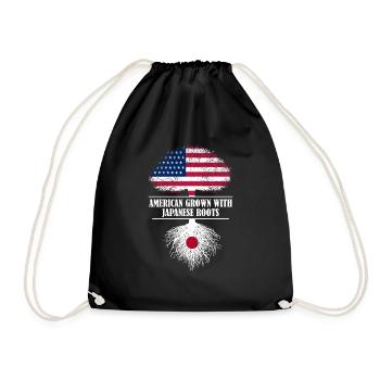 American grown with japanese roots americans - Turnbeutel - Schwarz - Vorne