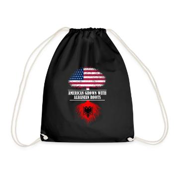 Américain cultivé avec le drapeau des racines albanaises - Sac de sport léger - noir - Devant