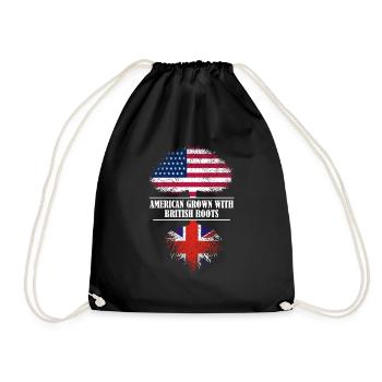Américain cultivé avec des racines britanniques Grande-Bretagne - Sac de sport léger - noir - Devant