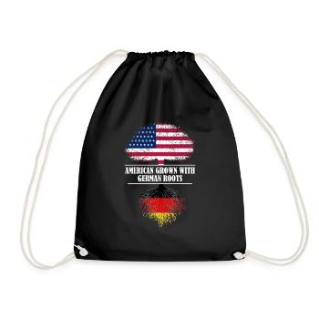 American grown with german roots Germany - Turnbeutel - Schwarz - Vorne