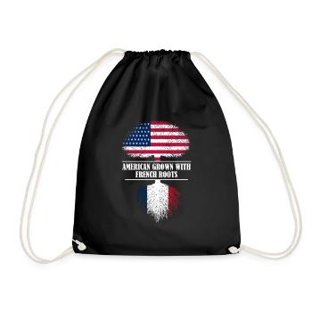 Américain cultivé avec des racines français France - Sac de sport léger - noir - Devant