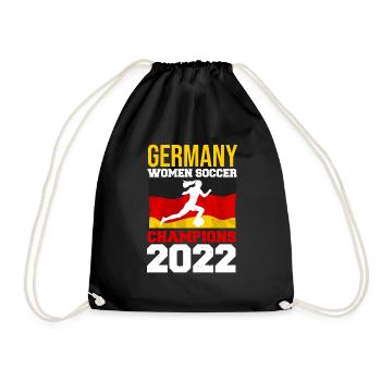 Deutschland Frauen Fußball Champions 2022 - Turnbeutel - Schwarz - Vorne