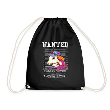 Wanted Unicorn Alive Last Unicorn Wanted - Drawstring Bag - black - Front