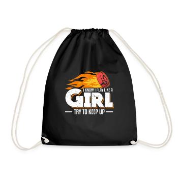 Je sais que je joue comme une fille essayer de garder le hockey - Sac de sport léger - noir - Devant