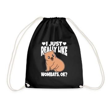 J’aime vraiment Wombats ok - Sac de sport léger - noir - Devant