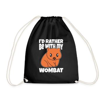 Je préfère être avec mon wombat - Sac de sport léger - noir - Devant