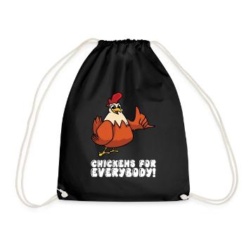 Chickens for everyone - Drawstring Bag - black - Front