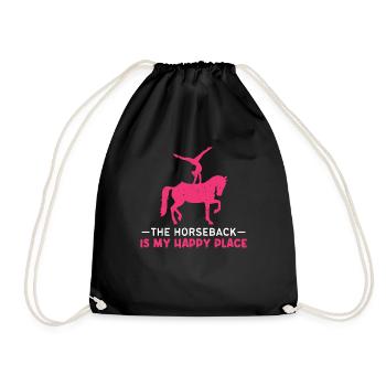 Voltigieren The Horseback Is My Happy Place - Turnbeutel - Schwarz - Vorne