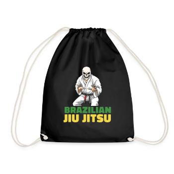 BJJ Skeleton - Brasilianisches Jiu Jitsu und - Turnbeutel - Schwarz - Vorne