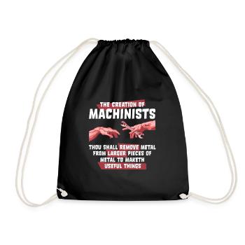 Machinist Welder Locksmith - Drawstring Bag - black - Front