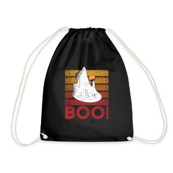 Boo Cute Ghost Saying Ghosts Spooky Halloween - Turnbeutel - Schwarz - Vorne