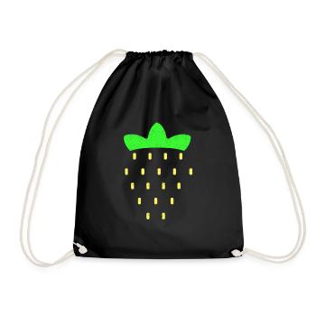 Costume de fraise Drôle Tendance Mignon Halloween - Sac de sport léger - noir - Devant