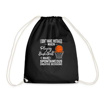 I Don't Make Mistakes Playing Basketball Player Co - Drawstring Bag - black - Front