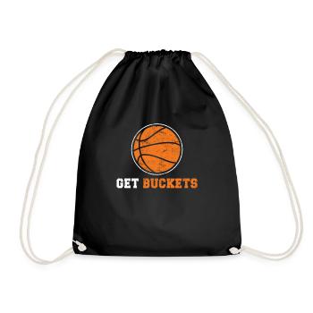 Get Buckets Basketball Player Basketball Fans Coac - Drawstring Bag - black - Front