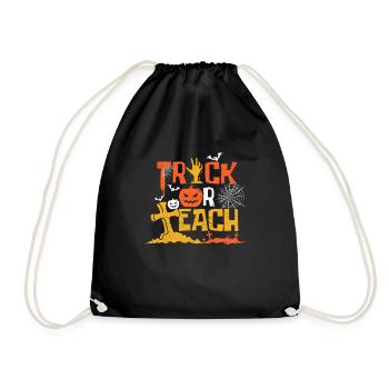 Cute Halloween Teacher School Classroom - Drawstring Bag - black - Front