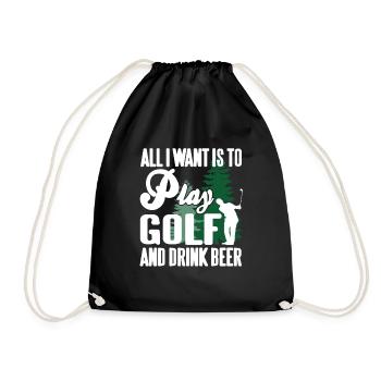 Tout ce que je veux, c’est jouer au golf et boire de la bière drôle - Sac de sport léger - noir - Devant