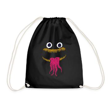 Halloween Monster Face Costume Cute Toddler - Drawstring Bag - black - Front