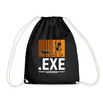 .exe ausführen Programmierer Programmieren - Turnbeutel - Schwarz - Vorne