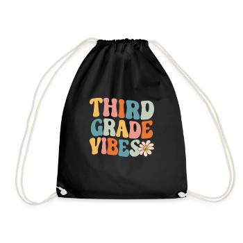 Dritte Klasse Vibes 3. Klasse Retro Back To School - Turnbeutel - Schwarz - Vorne