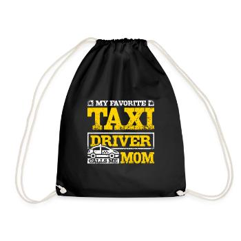 My favorite taxi driver calls me mom - Drawstring Bag - black - Front