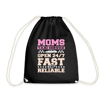 Moms taxi service - Drawstring Bag - black - Front