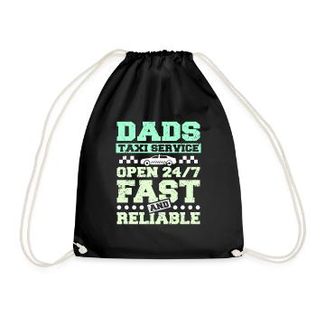 Dads taxi service - Drawstring Bag - black - Front