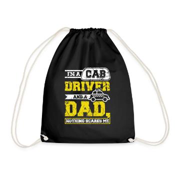 Cab driver and a dad - Drawstring Bag - black - Front