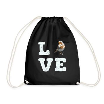 Love Birds Cute Bird Lover Funny Bird Watching Bir - Drawstring Bag - black - Front