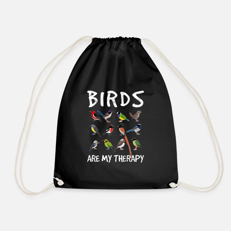 Birds Are My Therapy Funny Bird Lovers Cute Bird W - Turnbeutel - Schwarz