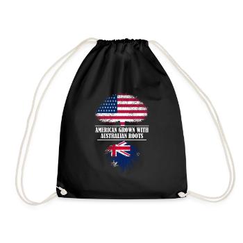 American grown with Australian roots flag - Turnbeutel - Schwarz - Vorne