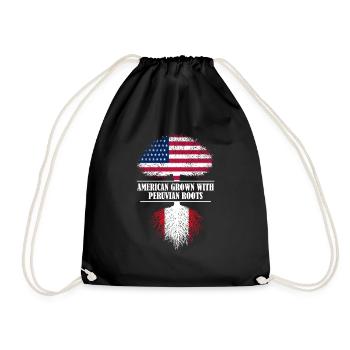 Américain cultivé avec des racines péruviennes drapeau - Sac de sport léger - noir - Devant