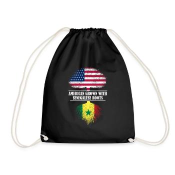American grown with senegalese roots flag - Turnbeutel - Schwarz - Vorne