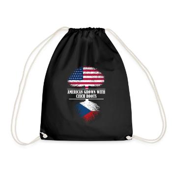 American grown with Czech roots flag - Turnbeutel - Schwarz - Vorne